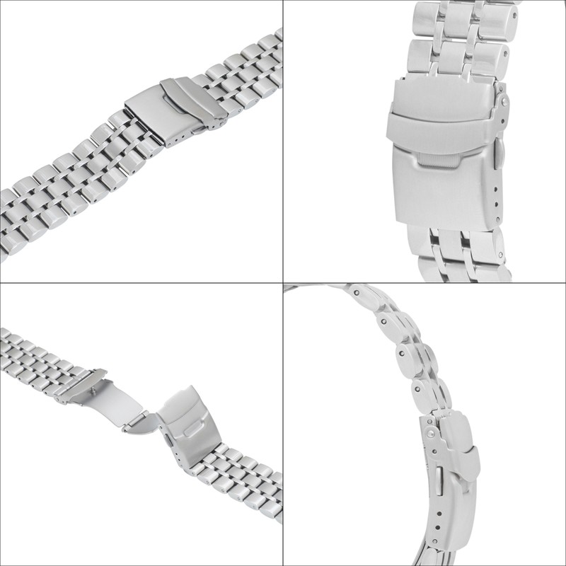 18mm Steel Metal Watch Band Brick Link Strap for Citizen Promaster gallery