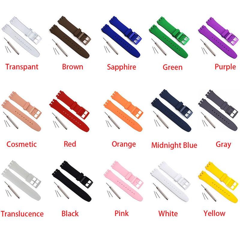 Jelly Silicone Watch Strap for Swatch 16mm 17mm 19mm 20mm Waterproof Band gallery
