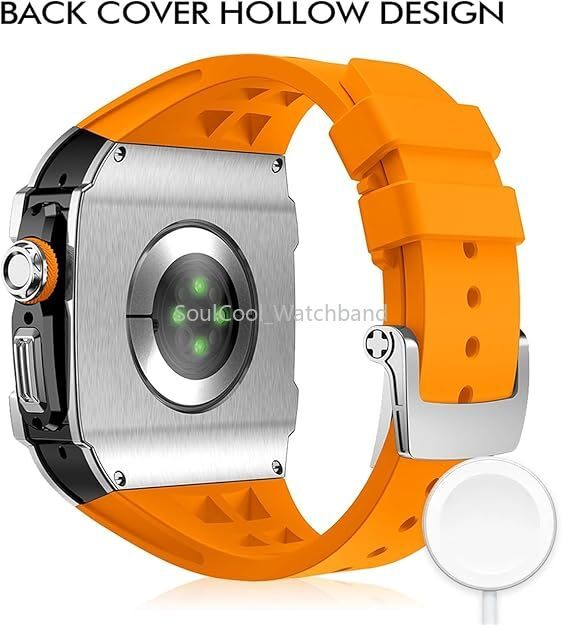 Stainless Steel Case Fluororubber Strap Mod Kit For Apple Watch Ultra 2 49mm gallery