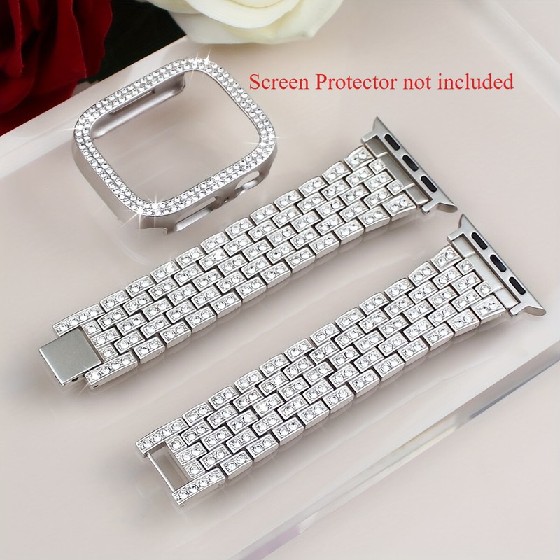 Shiny Rhinestone Strap+Protective Bumper For Apple watch Series 10 9 8 7 6 54321 gallery