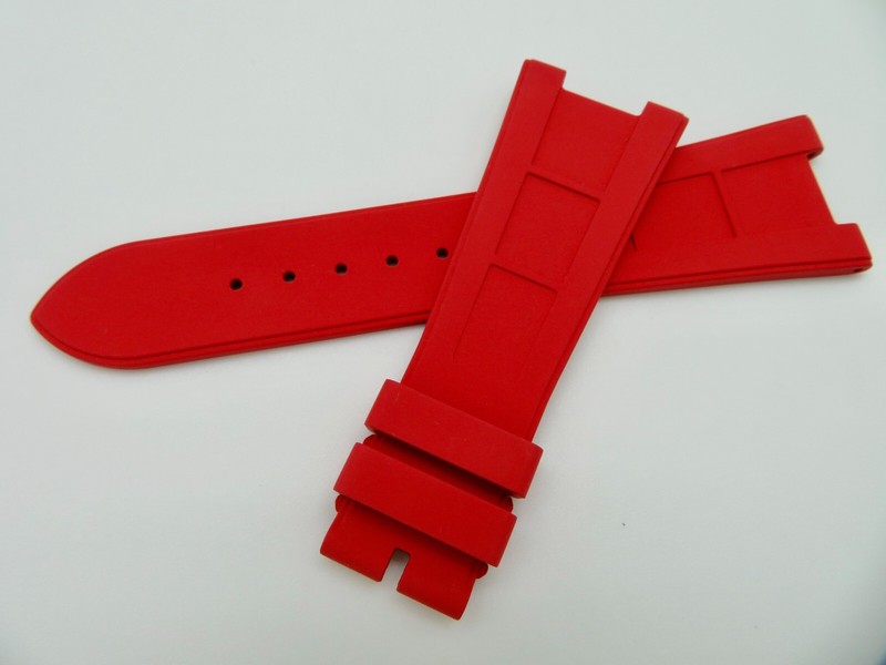 FKM Vulcanized Red Rubber Strap For Patek Nautilus NEW