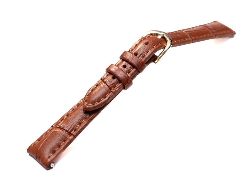13mm Voguestrap Brown Alligator Grain Padded Dress/Formal Womens Watch Band gallery
