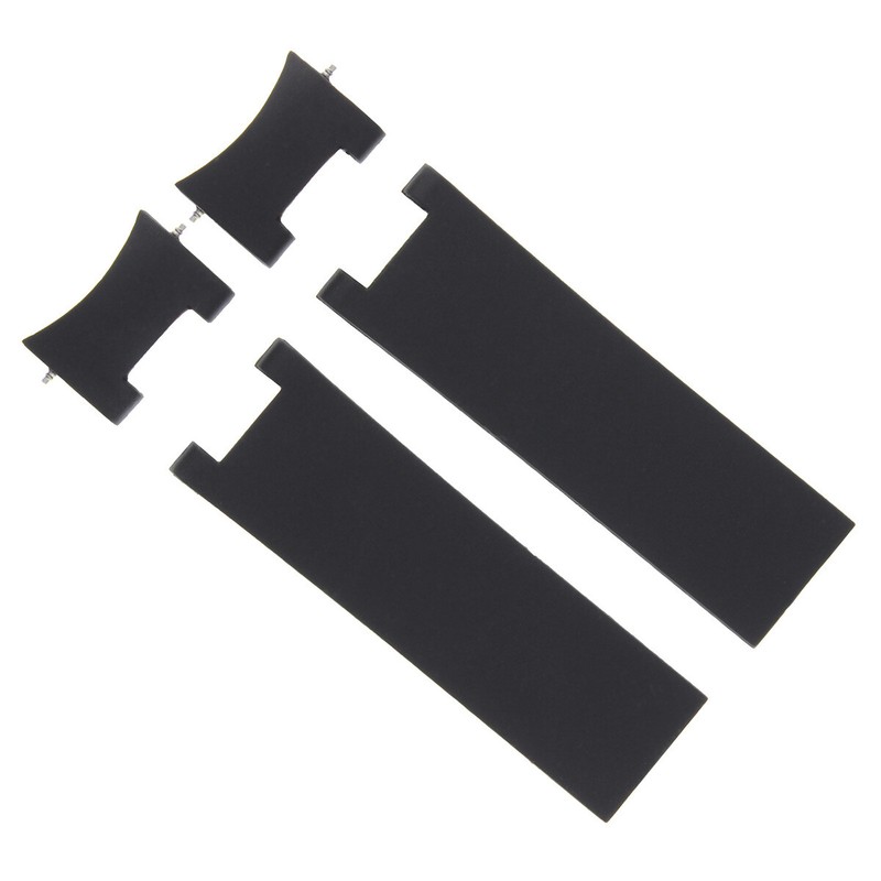 22MM SILICONE RUBBER DIVER BAND STRAP FOR ULYSSE NARDIN MARINE WATCH BLACK