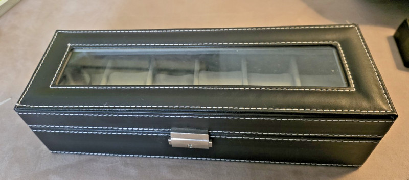 6 Slot Jewelry Box Display Case Watch Box Watch Case PU Leather Box