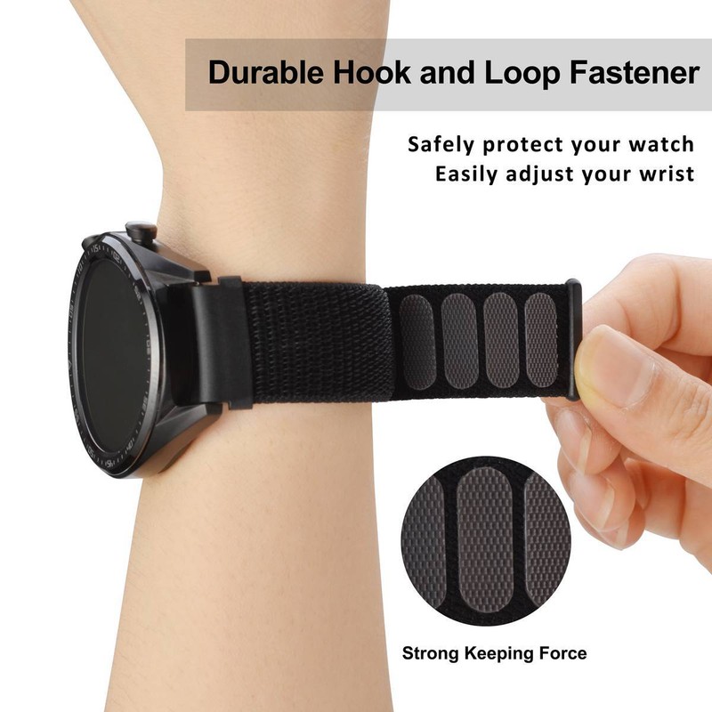 WOCCI 2PCS Nylon Sport Watch Straps 18mm 20mm 22mm with Hook and Loop Fastener gallery