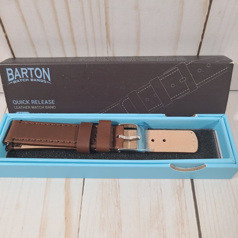 Barton Leather Watch Band 16mm Saddle Brown Quick-Release NEW