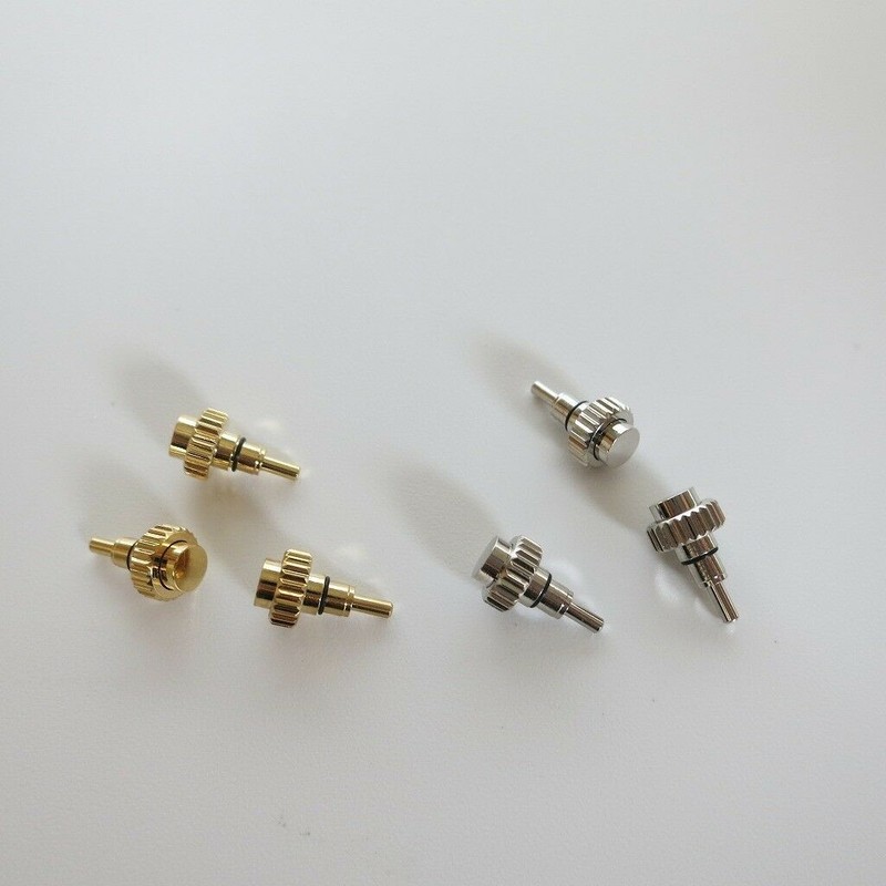 Gold /Silver Chronograph Button Drive In Watch Pusher Flat Head Push Type Crown gallery