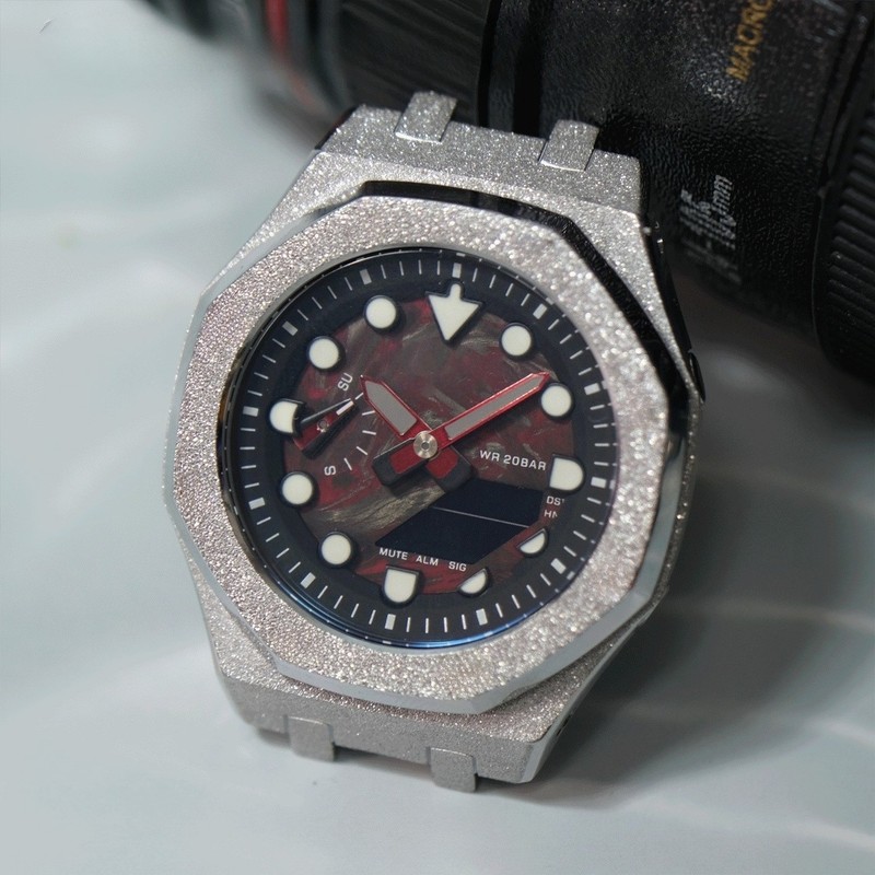 Real Carbon Fiber Watch Dial Mod Kit For Casioak GA2100/GA2110/GM2100 Luxury Mod gallery
