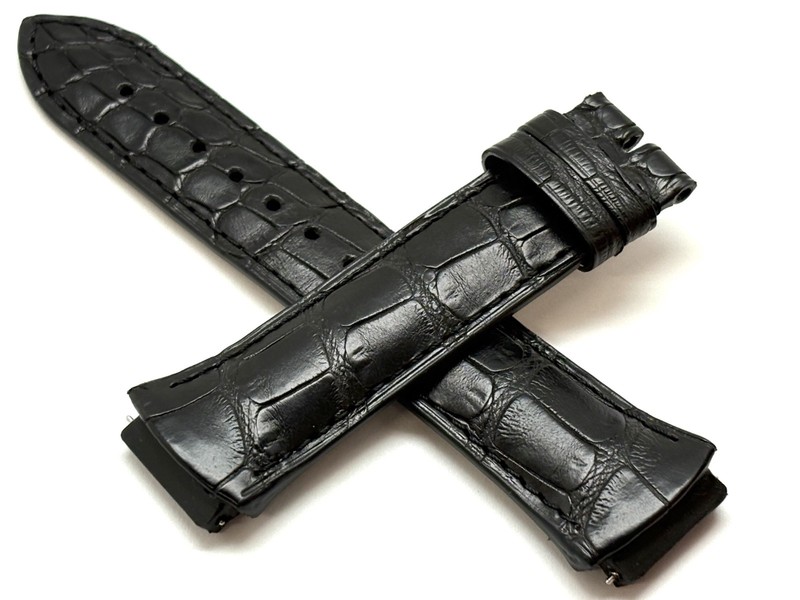GENUINE TECHNOMARINE Alligator Matte Black 22mm x 17mm x 18mm Watch Strap 4450M