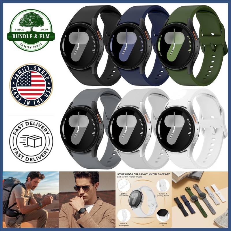 Soft Silicone Watch Bands, 6 Count for Galaxy Watch 7 6 5 4 Classic, Waterproof