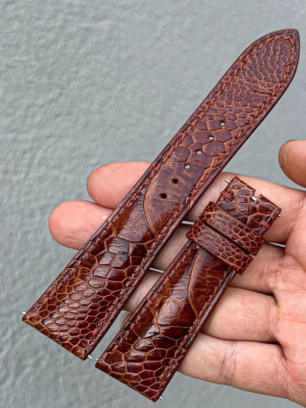 Genuine Ostrich Leg Skin Watch Strap Band size 16 18 19 20 21 22 23 24 25 26mm