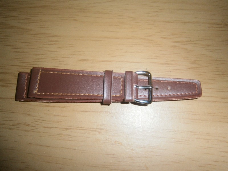 Vintage brown faux leather watch strap 18cm. 18mm end.2 piece Eire(E26a6L