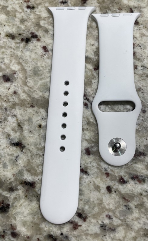 OEM Genuine Apple Watch 5 4 3 2 1 Sport Band 38mm 40mm 41mm White M/L-silver Pin