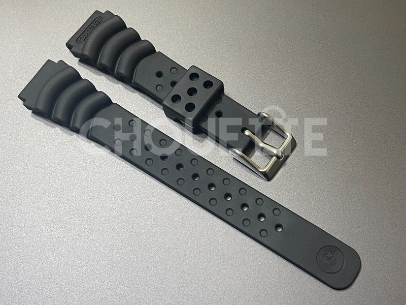 OEM Seiko 19mm Black Urethane Rubber Diver Watch Band Strap - DB72BP - gallery