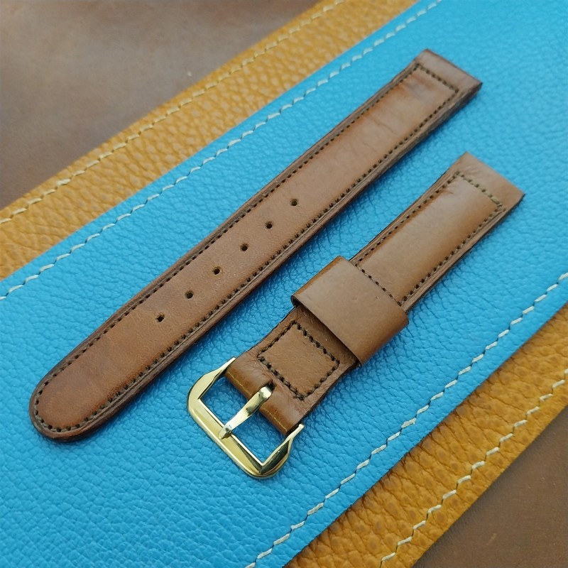 5/8″ Brown Calfskin Single-Keeper Fifth Avenue 1950s Unused Vintage Watch Strap