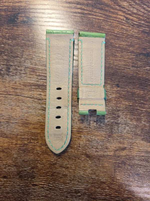 Panerai Watch XS 22mm OEM Green Alligator Strap for 20mm Deployment Buckle gallery