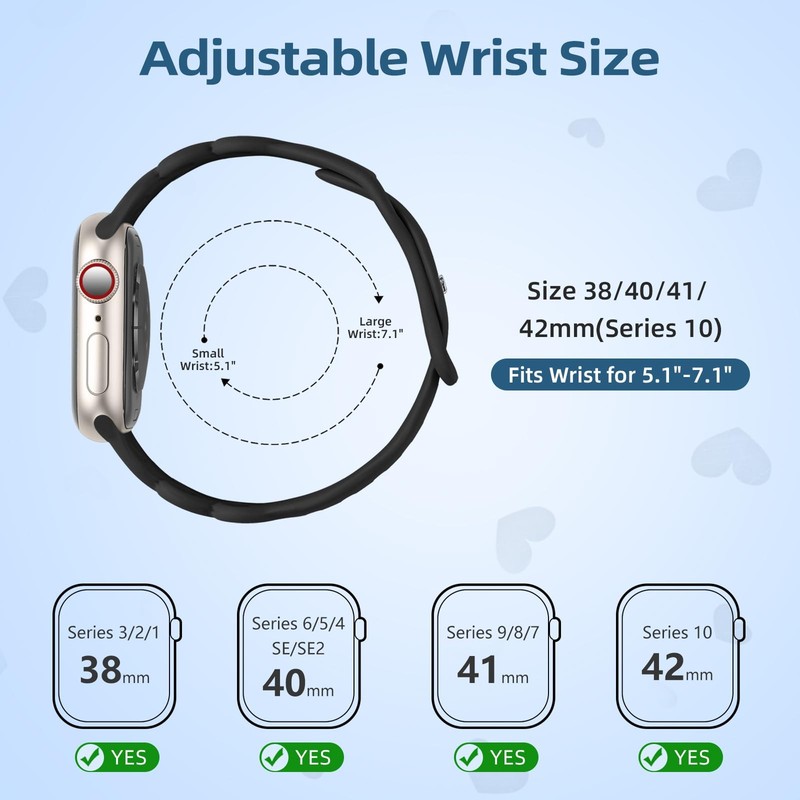 Wepro Slim Braided Black Band: for 38mm/40mm/41mm/42mm(Series 11/10), gallery
