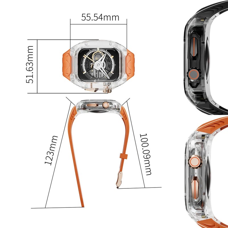 Protective Case TPU PC Strap Cover for Apple Watch 40 41 44 45 46 49mm Wristband gallery