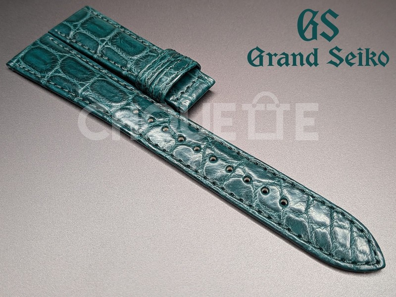 OEM Grand Seiko “SHENGSHI” SBGY015G/9R31-0AK0 19mm Green Crocodile Leather Strap