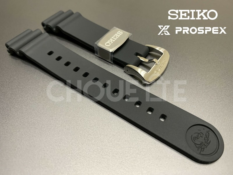 OEM Seiko Prospex SBDC053, SBDC051 20mm Black Silicone Rubber Watch Strap Band