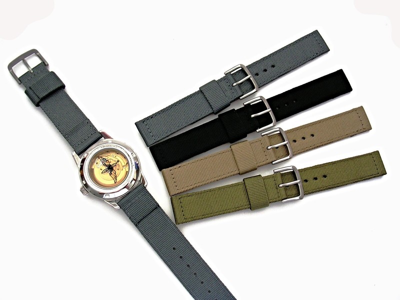 WWII 2pc Ballistic nylon Olive Drab army Khaki NATO military watchband strap USA gallery