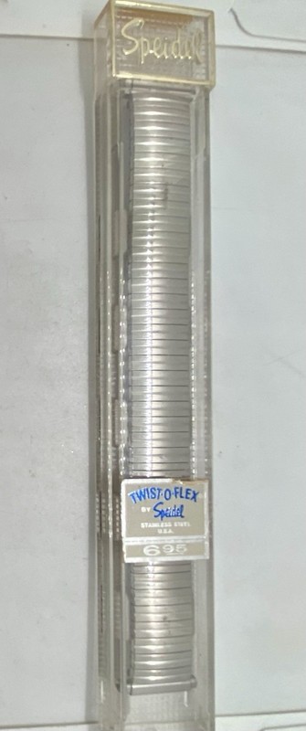 VTG SPEIDEL USA Men Twist-O-Flex Glossy Silver Watch Band Expansion 15-19mm Lug