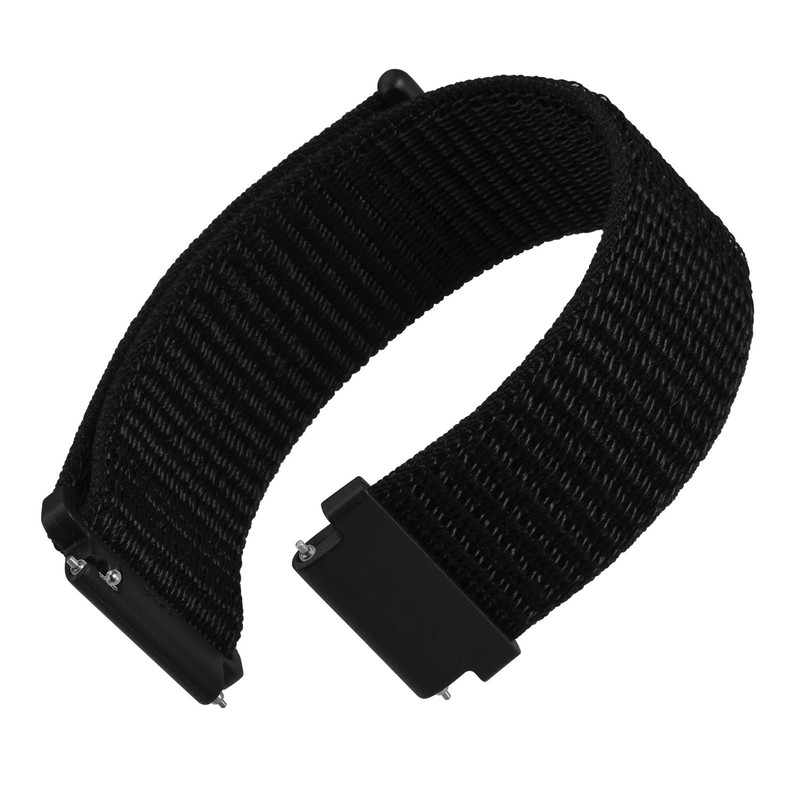 WOCCI 20mm Adjustable Nylon Watch Band, Quick Release Sport Loop Strap Black