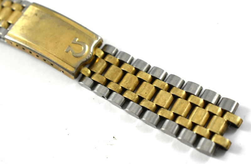 Vintage OMEGA 2 Tone 10KGF & SS Wrist Watch Bracelet READ! lot.wm