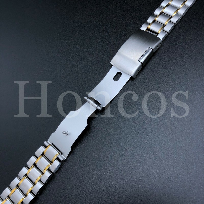 18 MM Steel and Gold Bracelet Watch Band Strap Replacement High Quality Vintage gallery