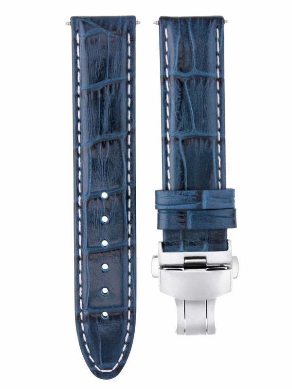 24MM PREMIUM LEATHER WATCH STRAP BAND DEPLOYMENT FOR INVICTA LUPAH 24 BLUE WS