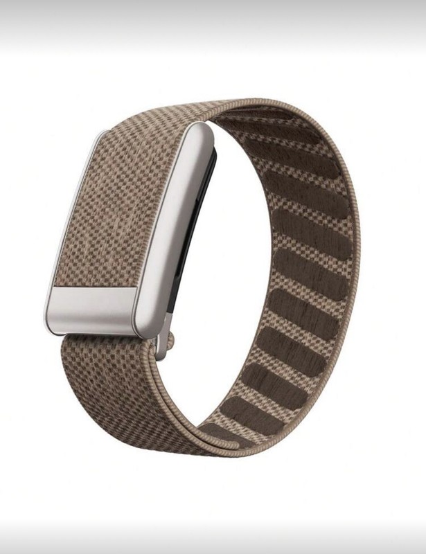 Whoop 5.0 Replacement Superknit Luxe Band – Light Brown Band – Silver Clasp