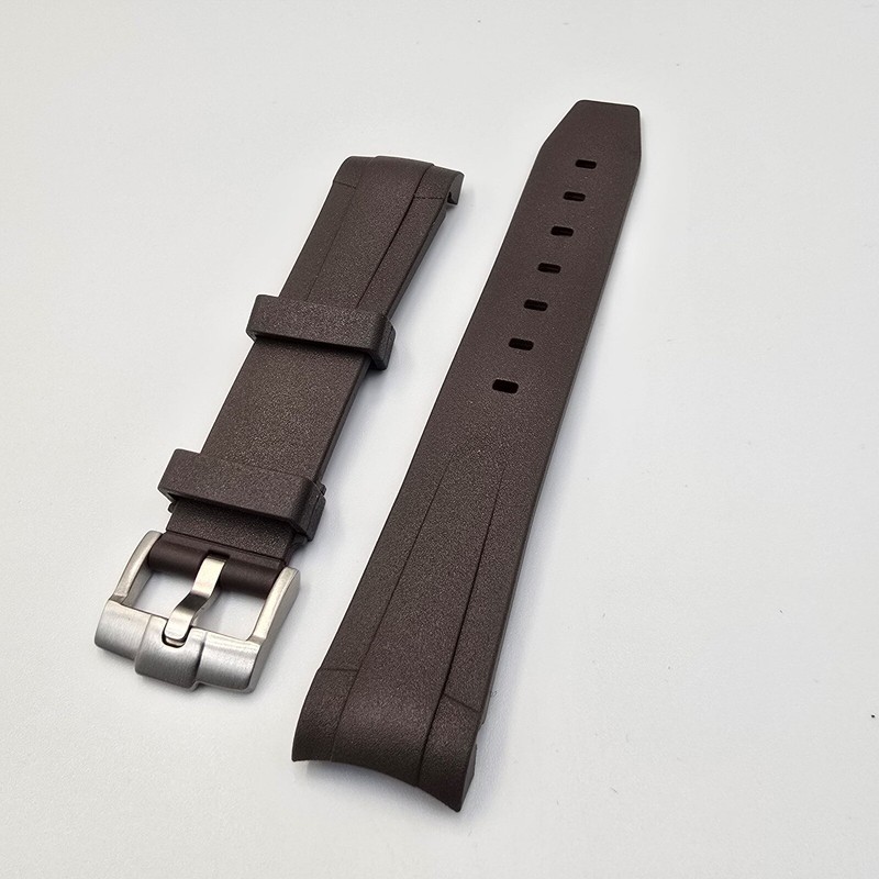 Authentic Rubber B 22mm x 20mm Brown Rubber Watch Strap Band T801 for Tudor gallery