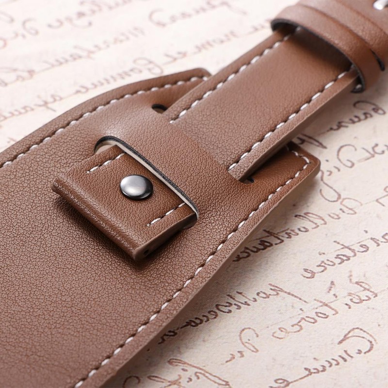 20 22 24mm Bund Strap Men's Watch Band Vintage Cowhide Cuff Watchband gallery