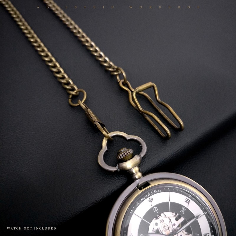 Bronze Pocket Watch Chain & Swivel FOB New without tags Men's Vest Chain gallery