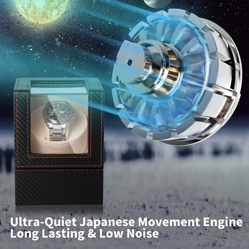 Silent Single Watch Winder for Automatic Watches - AC Adapter & Battery Powered gallery