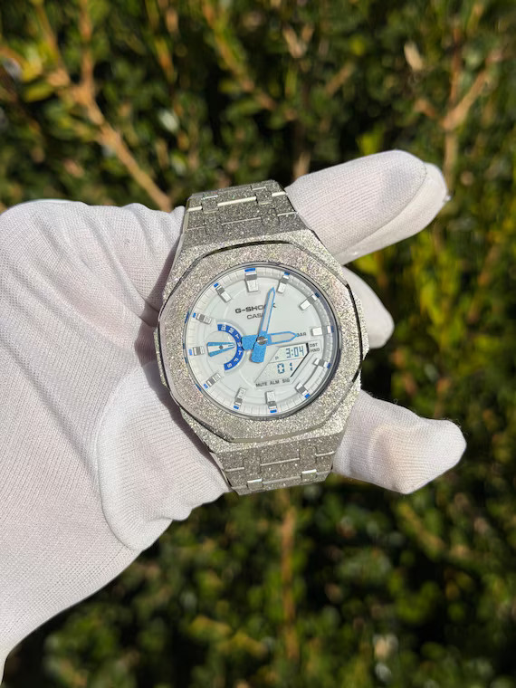 GA2100 Mod Kit Frosted Steel Case Bezel Strap for Casioak GA-2100 GA-B2100