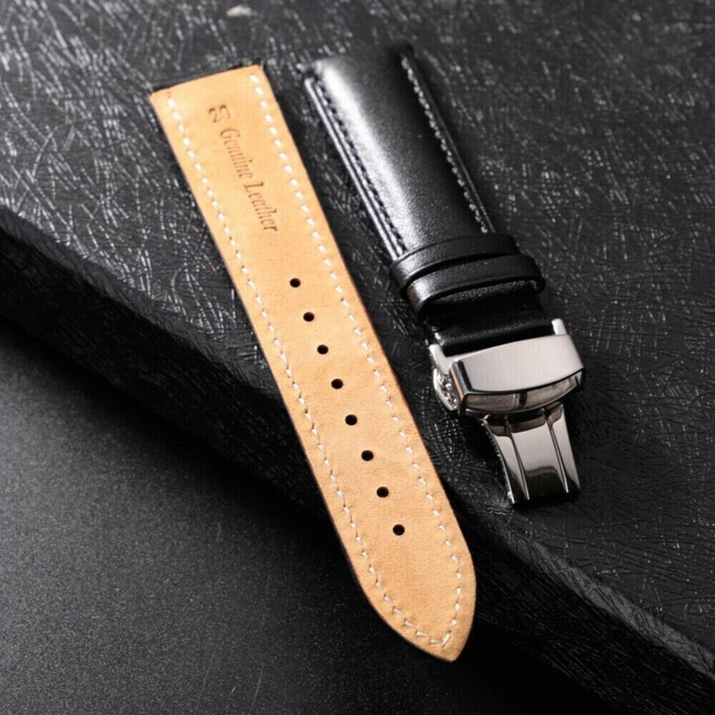 12mm-24mm Leather Watch Band Bracelet Strap Replacement Deployment Clasp Buckle gallery