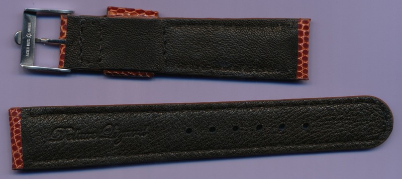 Brown or Black 18mm Genuine Lizard MB Strap & Vintage Steel or Gold Omega Buckle gallery