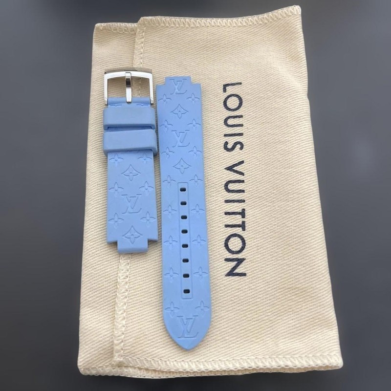 LOUIS VUITTON Tambour Monogram Light Blue Watch Strap Women’s Free Shipping
