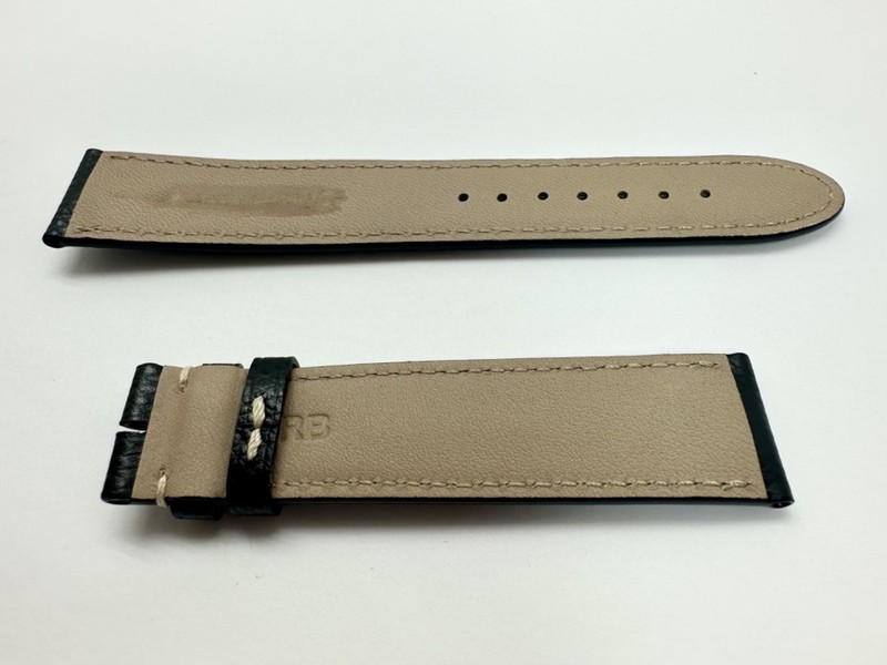 Montblanc 19mm Black Matte Lizard-Grain Genuine Leather Watch Band Strap gallery