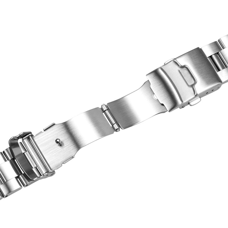 20 22mm Silver Stainless Steel Watch Band Metal Bracelet Curved Ends Fits Seiko gallery