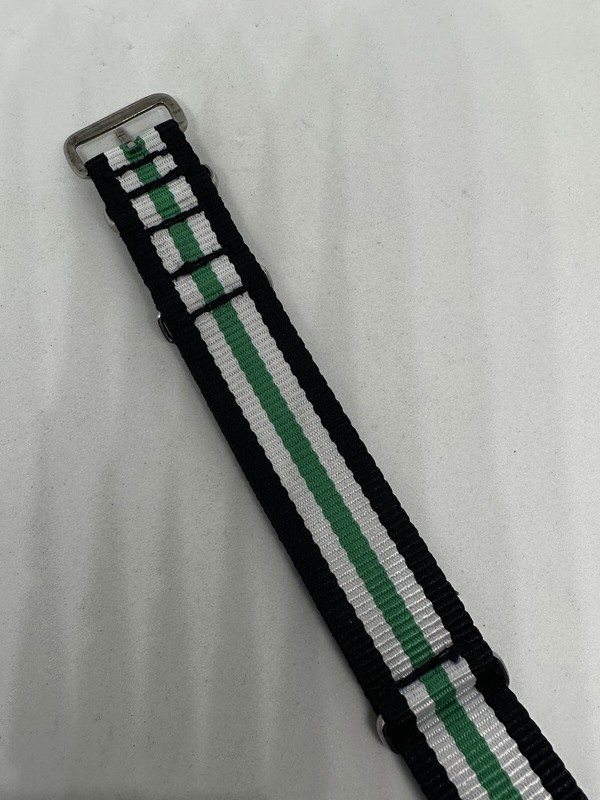 20mm Nylon Watch Strap Green White And Navy gallery