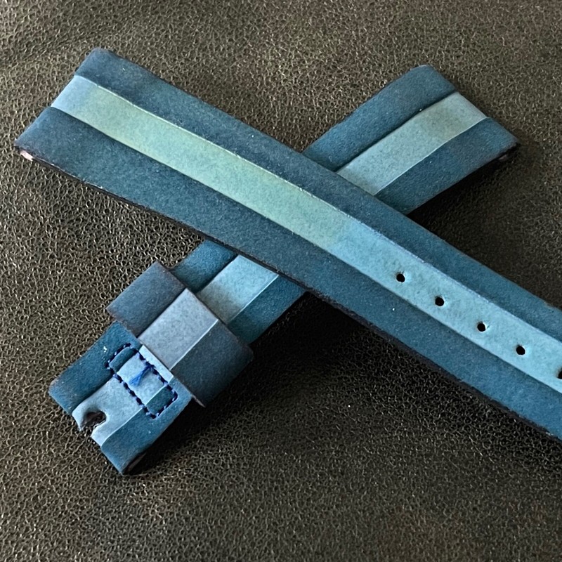 Single keeper Corfam 1950s vintage 20mm Wyler watch band rare design and color