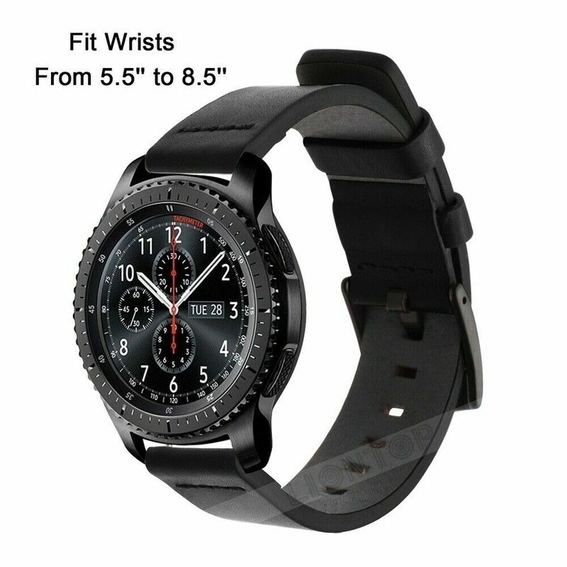 22mm For S3 46MM R800 Genuine Leather Band Quick Release Watch Strap Wristband