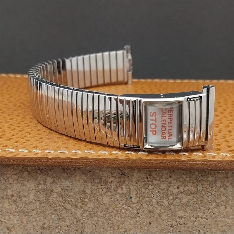 Vintage 1970s Speidel Stainless 19mm 18mm Linesman Perpetual Calendar Watch Band