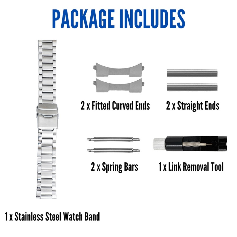 22mm Curved Steel Metal Watch Band Bracelet for Citizen Eco-Drive gallery