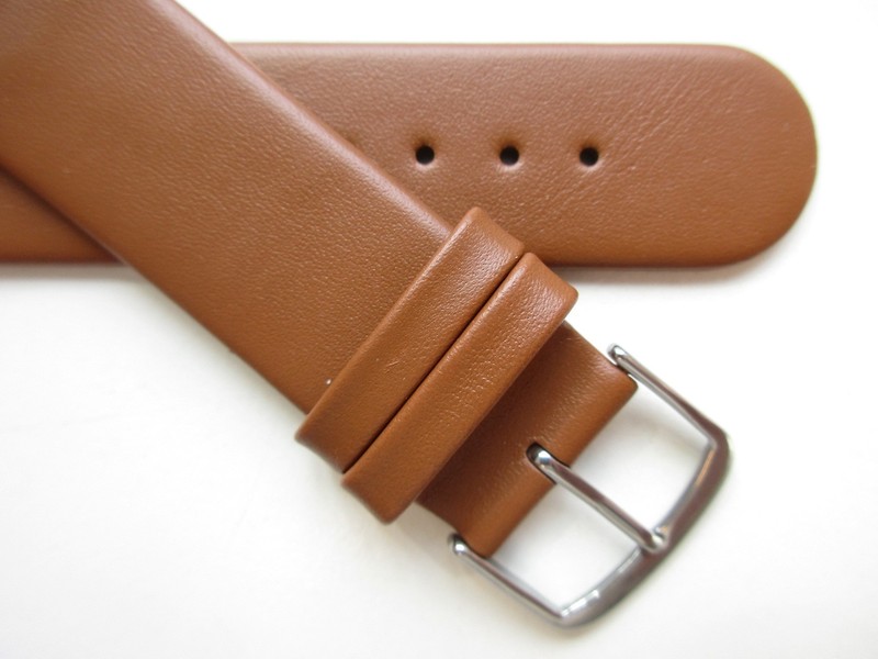 Tawny brown Untapered Unstitched 20 MM leather watch band strap - SHORT gallery