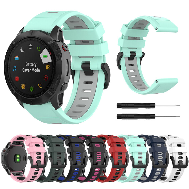 For Garmin Fenix 7X/6X Pro/5X Plus 26MM Silicone Strap Quick Release Watch Band