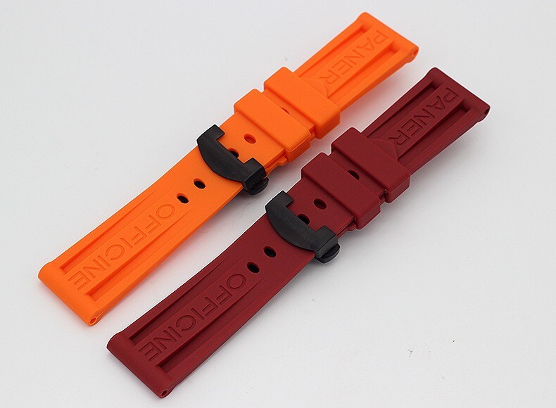 PANERAI WATCH 24/22MM BLACK RUBBER DIVE STRAP FOR CLASP BUCKLE MXE07XDG BLACK gallery