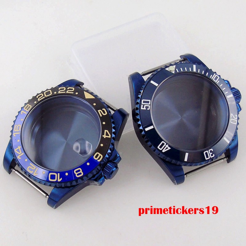 40mm Blue Coated 200m Watch Dive Case Sapphire Fit NH34 NH35 NH36 ETA2824 PT5000